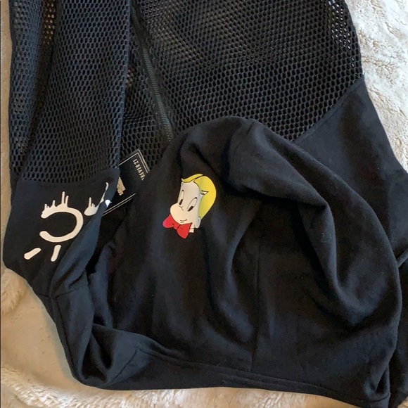 Alec Monopoly Richie Rich Mesh Black Sweater - Picture 4 of 8